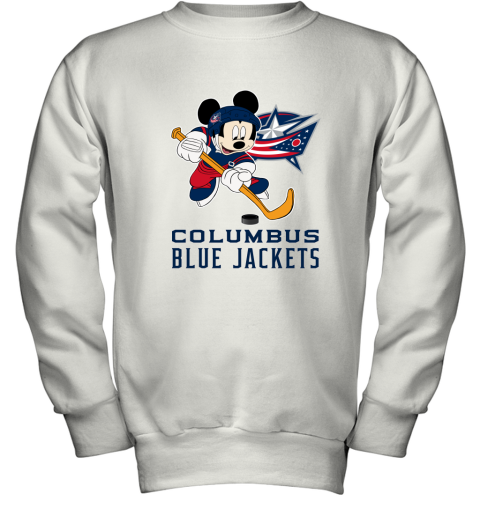 NHL Hockey Mickey Mouse Team Columbus Blue Jackets Youth Sweatshirt