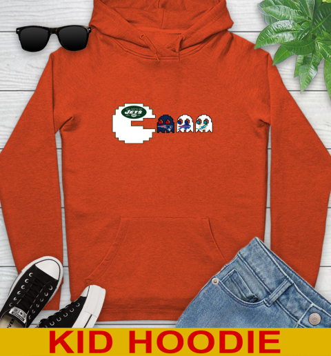 New York Jets NFL Football Pac Man Champion Youth Hoodie 5