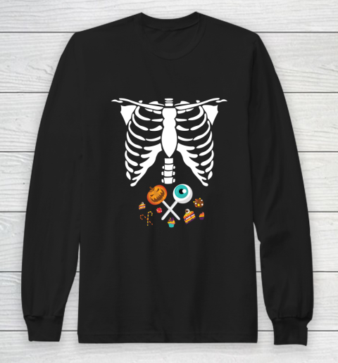 Halloween Skeleton Candy Funny X Ray Kids Boys Girls Gift Long Sleeve T-Shirt
