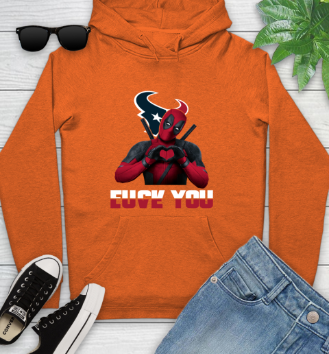 NHL Houston Texans Deadpool Love You Fuck You Football Sports Youth Hoodie 4