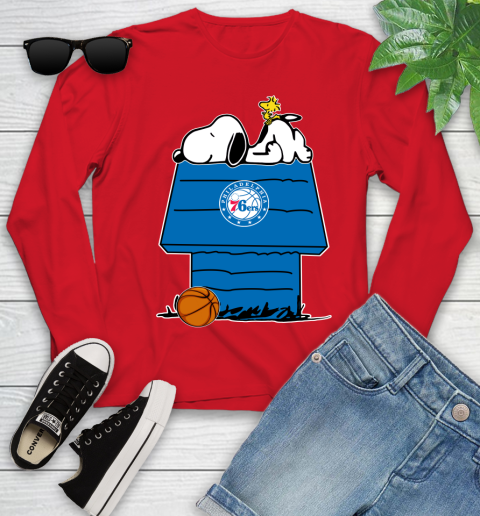 Philadelphia 76ers NBA Basketball Snoopy Woodstock The Peanuts Movie Youth Long Sleeve 11