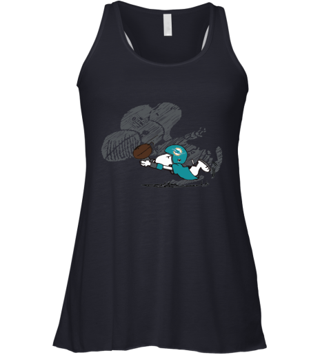 Miami Dolphins Snoopy Plays The Football Game Racerback Tank