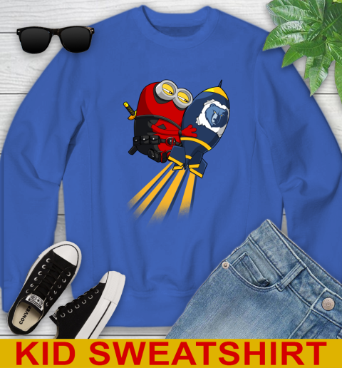 NBA Basketball Memphis Grizzlies Deadpool Minion Marvel Shirt Youth Sweatshirt 6