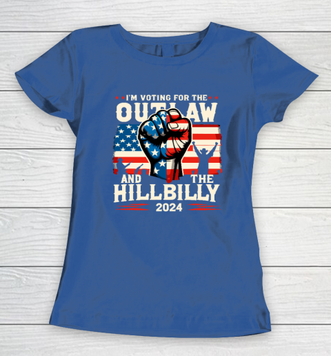I'm Voting For the Outlaw And The Hillbilly 2024 US Flag Women's T-Shirt 6