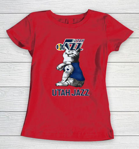 NBA Basketball My Cat Loves Utah Jazz Women's T-Shirt 9