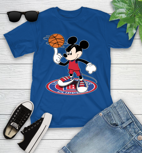 NBA Basketball LA Clippers Cheerful Mickey Disney Shirt Youth T-Shirt 9