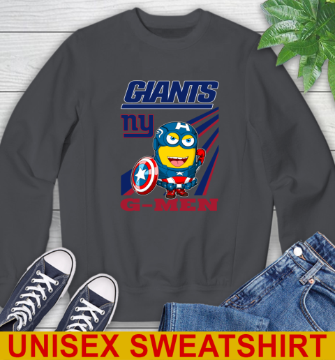 NFL Football New York Giants Captain America Marvel Avengers Minion Shirt Sweatshirt 7