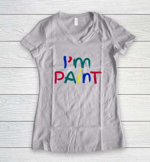 I Heart Love To Finger Paint Couple Valentine I'm Paint Women's V-Neck T-Shirt
