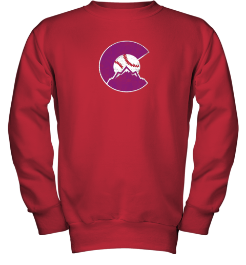 rocm new colorado rocky mountain baseball sports team youth sweatshirt 47 front red