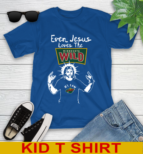 Minnesota Wild NHL Hockey Even Jesus Loves The Wild Shirt Youth T-Shirt 10