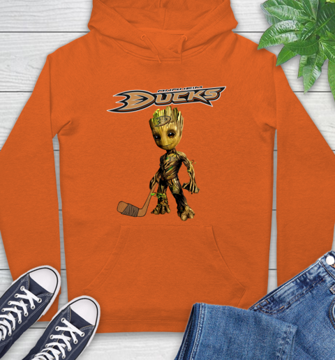 Anaheim Ducks NHL Hockey Groot Marvel Guardians Of The Galaxy Hoodie 5