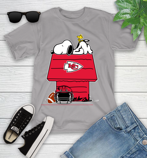 Kansas City Chiefs NFL Football Snoopy Woodstock The Peanuts Movie Youth T-Shirt 4