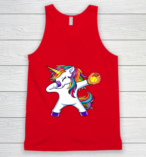 Dabbing Unicorn Softball T Shirt Funny Dab Gift Tank Top 6