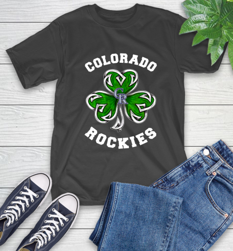 MLB Colorado Rockies Three Leaf Clover St Patrick's Day Baseball Sports T-Shirt