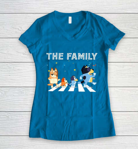 The Heeler Family Bluey Dad Mom For Lover Women's V-Neck T-Shirt 5