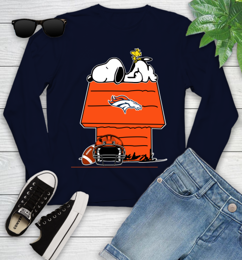 Denver Broncos NFL Football Snoopy Woodstock The Peanuts Movie Youth Long Sleeve 3
