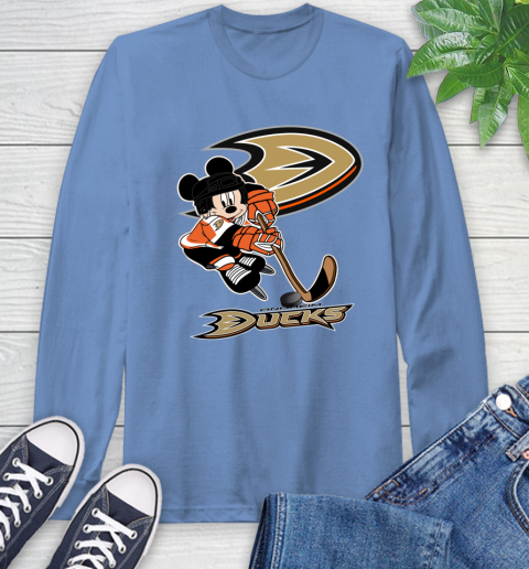 NHL Anaheim Ducks Mickey Mouse Disney Hockey T Shirt Long Sleeve T-Shirt 23
