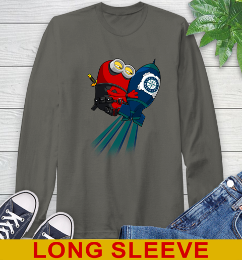 MLB Baseball Seattle Mariners Deadpool Minion Marvel Shirt Long Sleeve T-Shirt 10