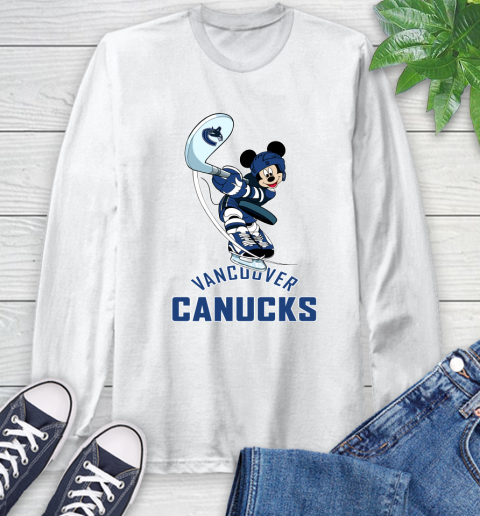NHL Hockey Vancouver Canucks Cheerful Mickey Mouse Shirt Long Sleeve T-Shirt 2