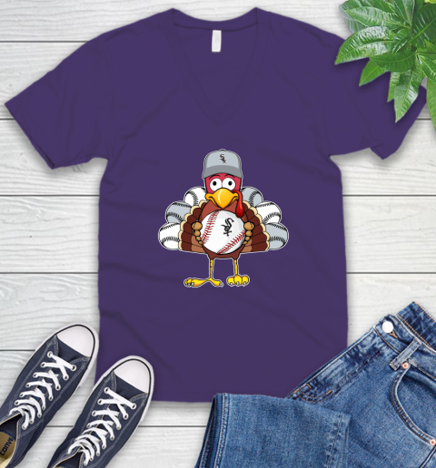 Chicago White Sox Turkey thanksgiving V-Neck T-Shirt 10