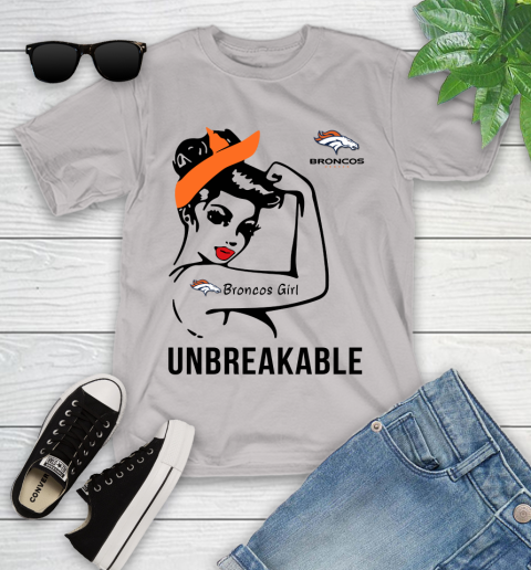 NFL Denver Broncos Girl Unbreakable Football Sports Youth T-Shirt 10