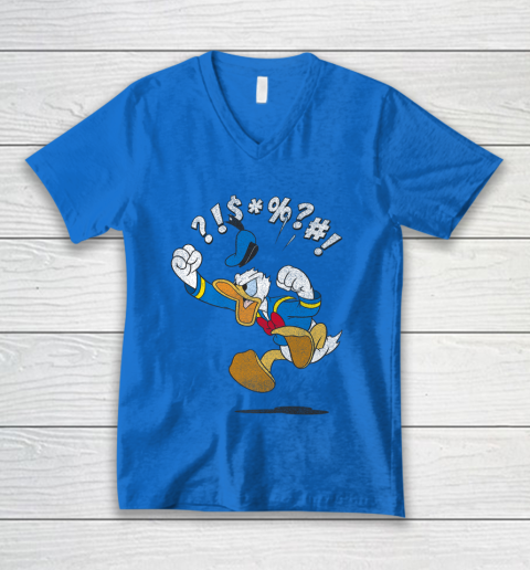 Disney Mickey And Friends Donald Angry Jump V-Neck T-Shirt 5