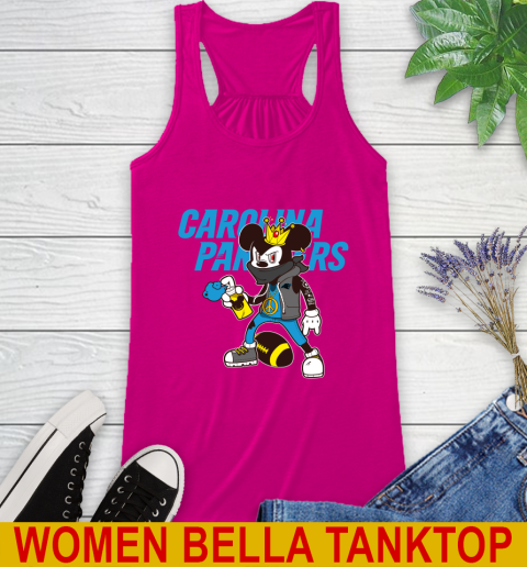 Carolina Panthers NFL Football Mickey Peace Sign Sports Racerback Tank 8