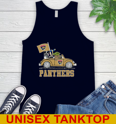 NHL Hockey Florida Panthers Darth Vader Baby Yoda Driving Star Wars Shirt Tank Top 3