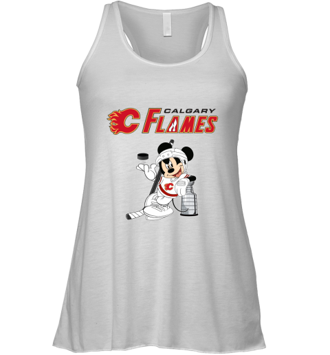 Mickey Calgary Flames With The Stanley Cup Hockey NHL Racerback Tank