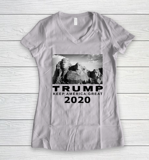 Trump MT Rushmore Keep America Great 2020 Women's V-Neck T-Shirt
