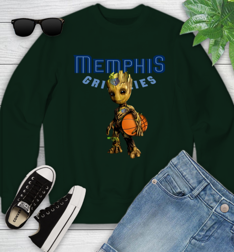 Memphis Grizzlies NBA Basketball Groot Marvel Guardians Of The Galaxy Youth Sweatshirt 10
