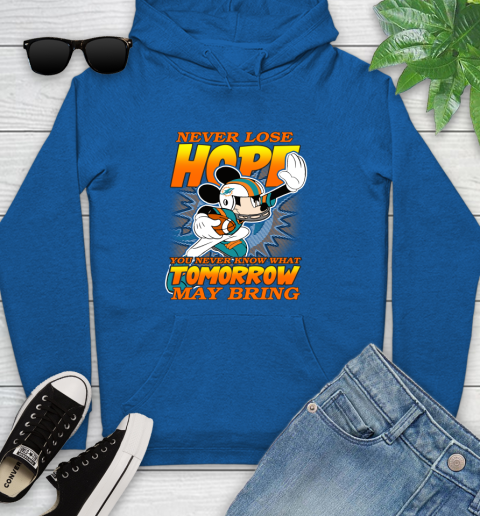 Miami Dolphins NFL Football Mickey Disney Never Lose Hope Youth Hoodie 11