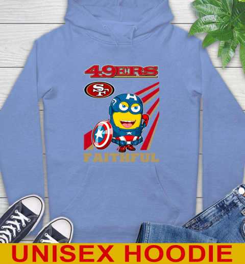 NFL Football San Francisco 49ers Captain America Marvel Avengers Minion Faithful Shirt Hoodie 11