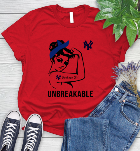 MLB New York Yankees Girl Unbreakable Baseball Sports Women's T-Shirt 9