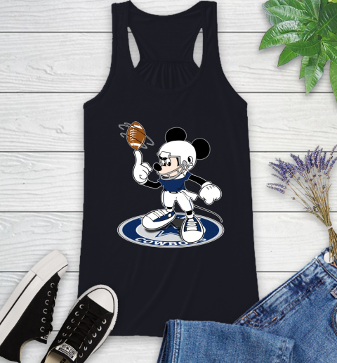 NFL Football Dallas Cowboys Cheerful Mickey Disney Shirt Racerback Tank 9