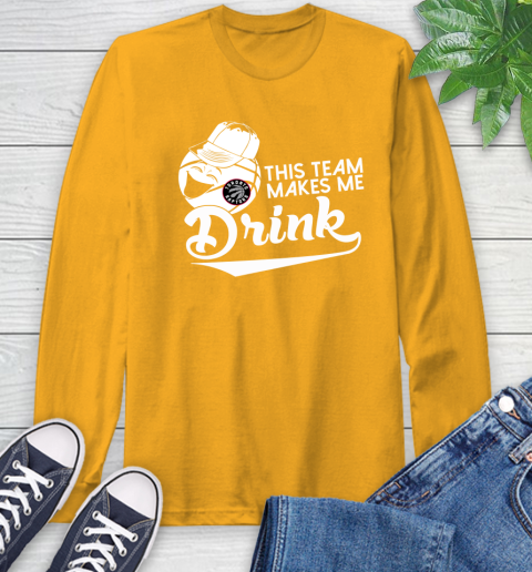 Toronto Raptors NBA Basketball This Team Makes Me Drink Adoring Fan Long Sleeve T-Shirt 2