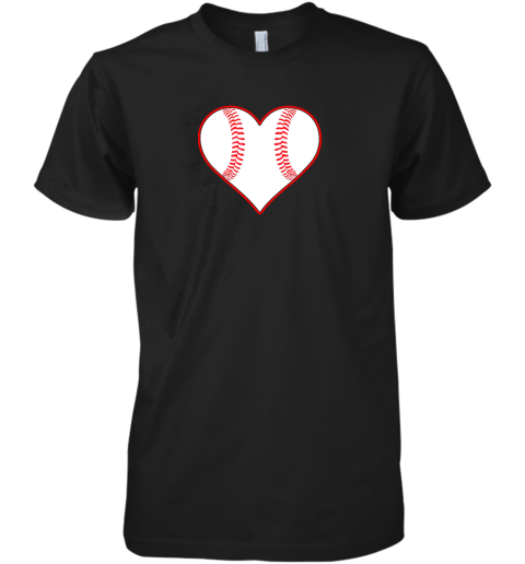 Baseball Player, Coach or Fan Heart Shaped Baseball Graphic Premium Men's T-Shirt