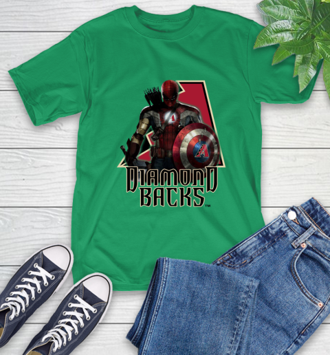 MLB Captain America Thor Spider Man Hawkeye Avengers Endgame Baseball Arizona Diamondbacks T-Shirt 7