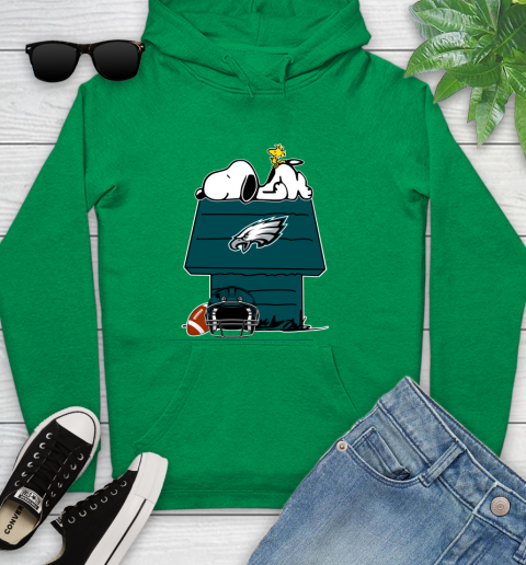 Philadelphia Eagles NFL Football Snoopy Woodstock The Peanuts Movie Youth Hoodie 7