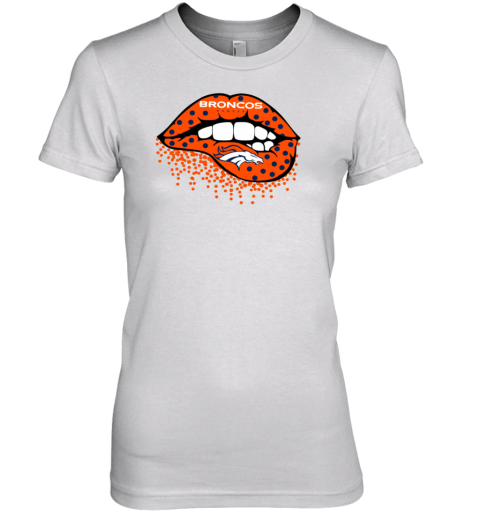 Denver Broncos Lips Inspired Premium Women's T-Shirt