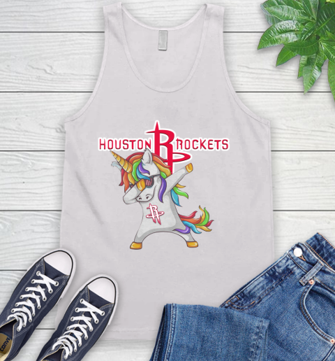 Houston Rockets NBA Basketball Funny Unicorn Dabbing Sports Tank Top