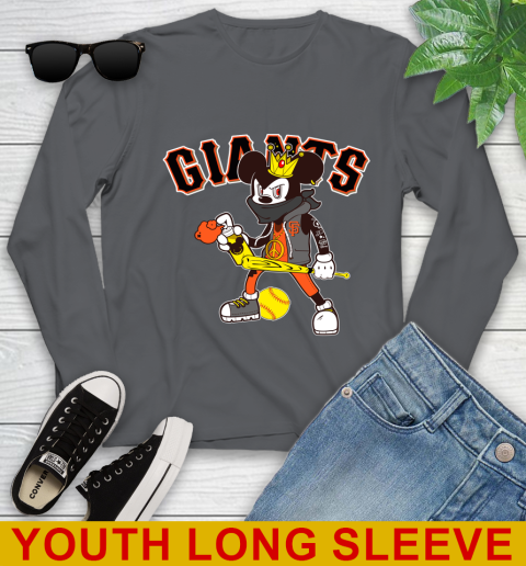 San Francisco Giants MLB Baseball Mickey Peace Sign Sports Youth Long Sleeve 9