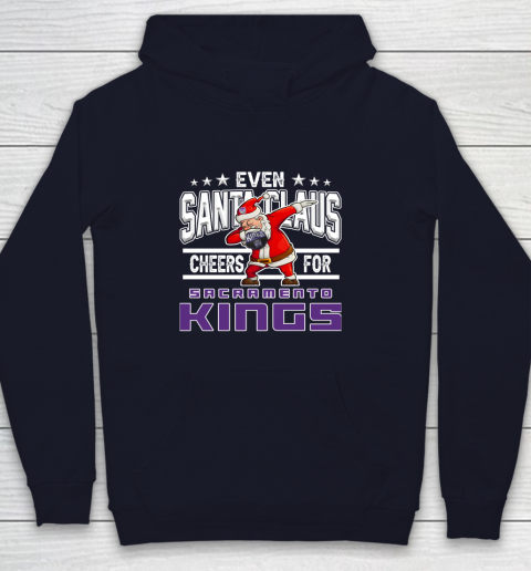 Sacramento Kings Even Santa Claus Cheers For Christmas NBA Youth Hoodie 2