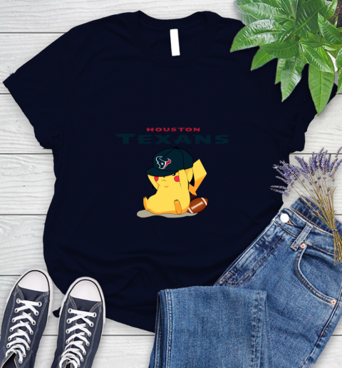 NFL Pikachu Football Sports Houston Texans Women's T-Shirt 3