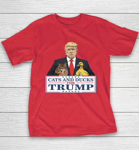 Cats And Ducks For Trump 2024 Kittens And Ducks For Trump Youth T-Shirt 7