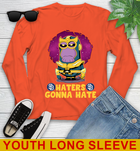 MLB Baseball San Diego Padres Haters Gonna Hate Thanos Minion Marvel Shirt Youth Long Sleeve 4