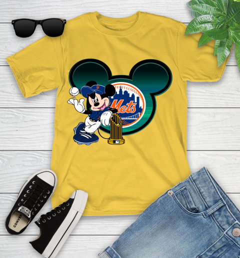 MLB New York Mets The Commissioner's Trophy Mickey Mouse Disney Youth T-Shirt 8