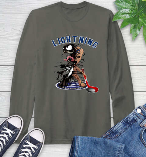 NHL Tampa Bay Lightning Hockey Venom Groot Guardians Of The Galaxy Long Sleeve T-Shirt 8