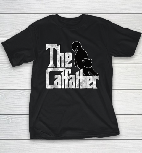 The Catfather Black Cat Father Mafia Whiskers Male Daddy Youth T-Shirt