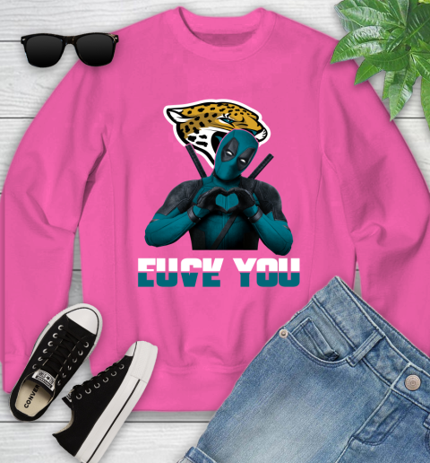 NHL Jacksonville Jaguars Deadpool Love You Fuck You Football Sports Youth Sweatshirt 6